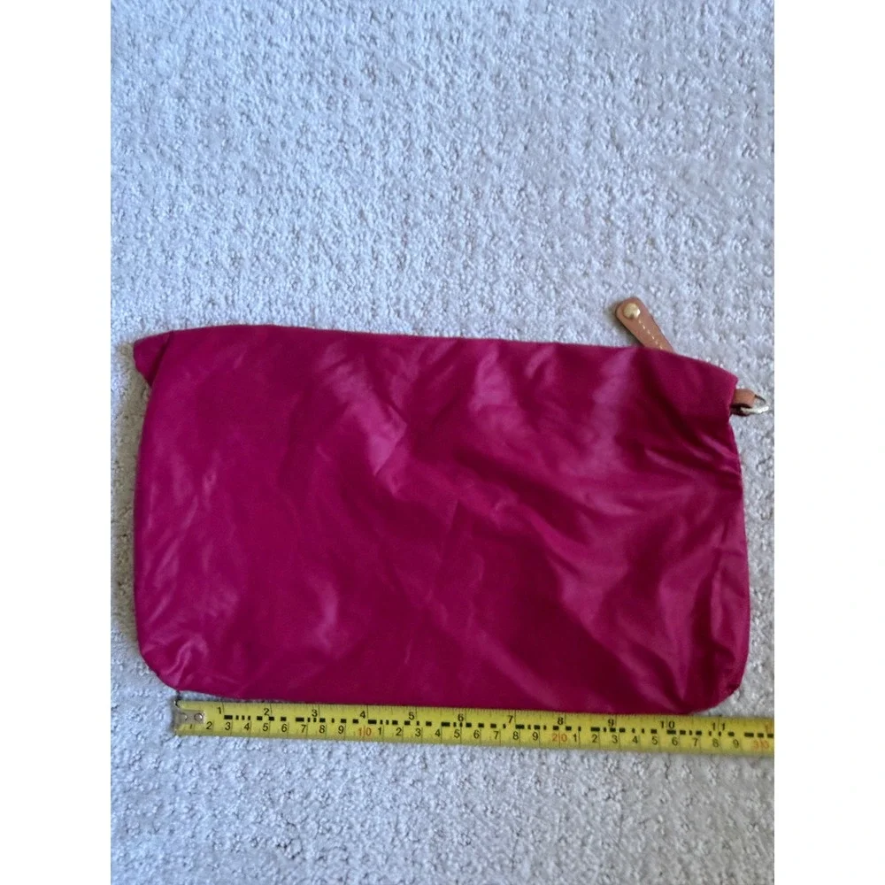 MZ Wallace Nylon Pouch Women OS Pink Zippered Travel Cosmetic Clutch Bag